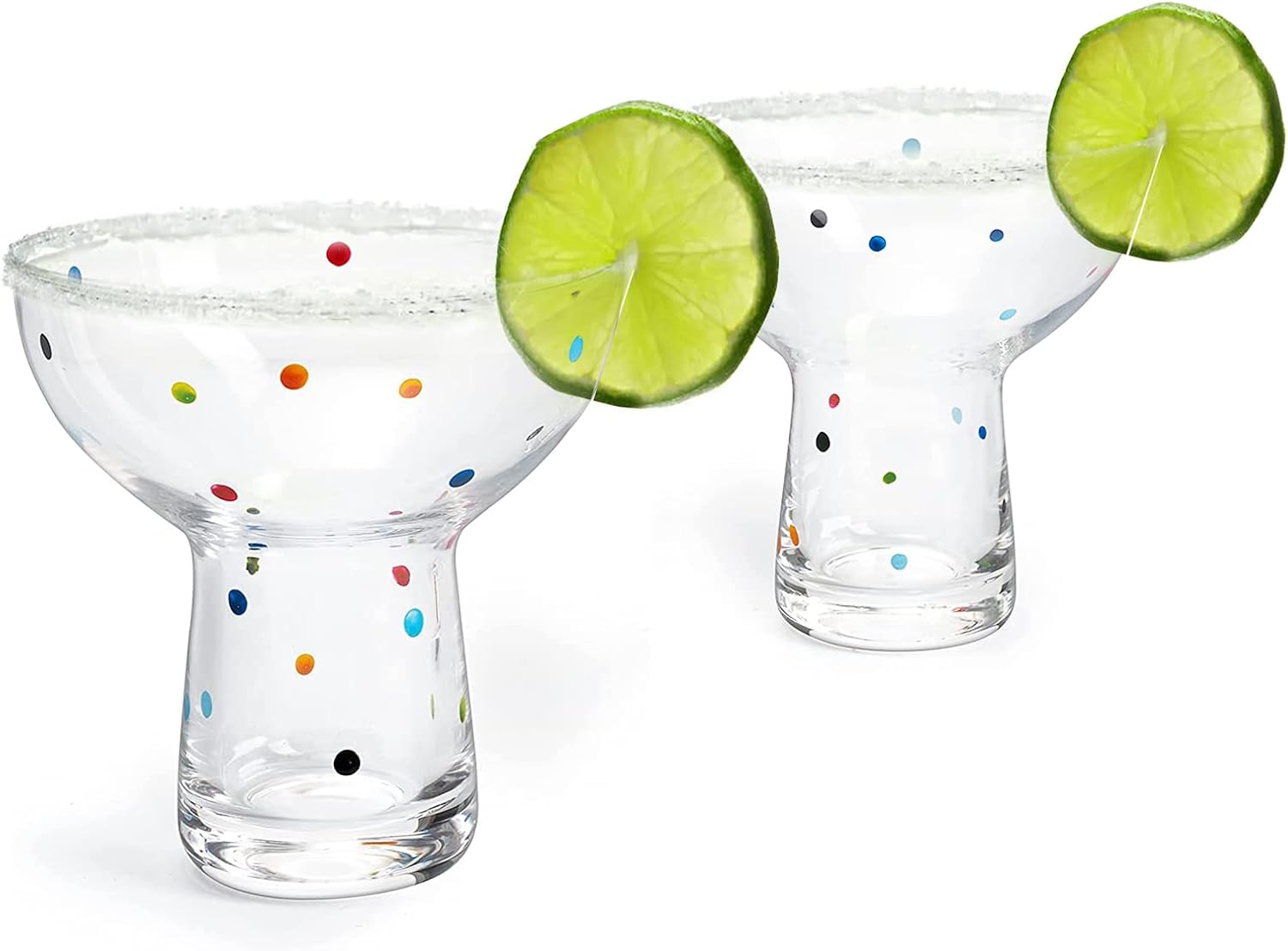 Hand Blown Margarita and Wine Glass – Confetti Margarita, Martini & Wine Glasses Cinco de Mayo