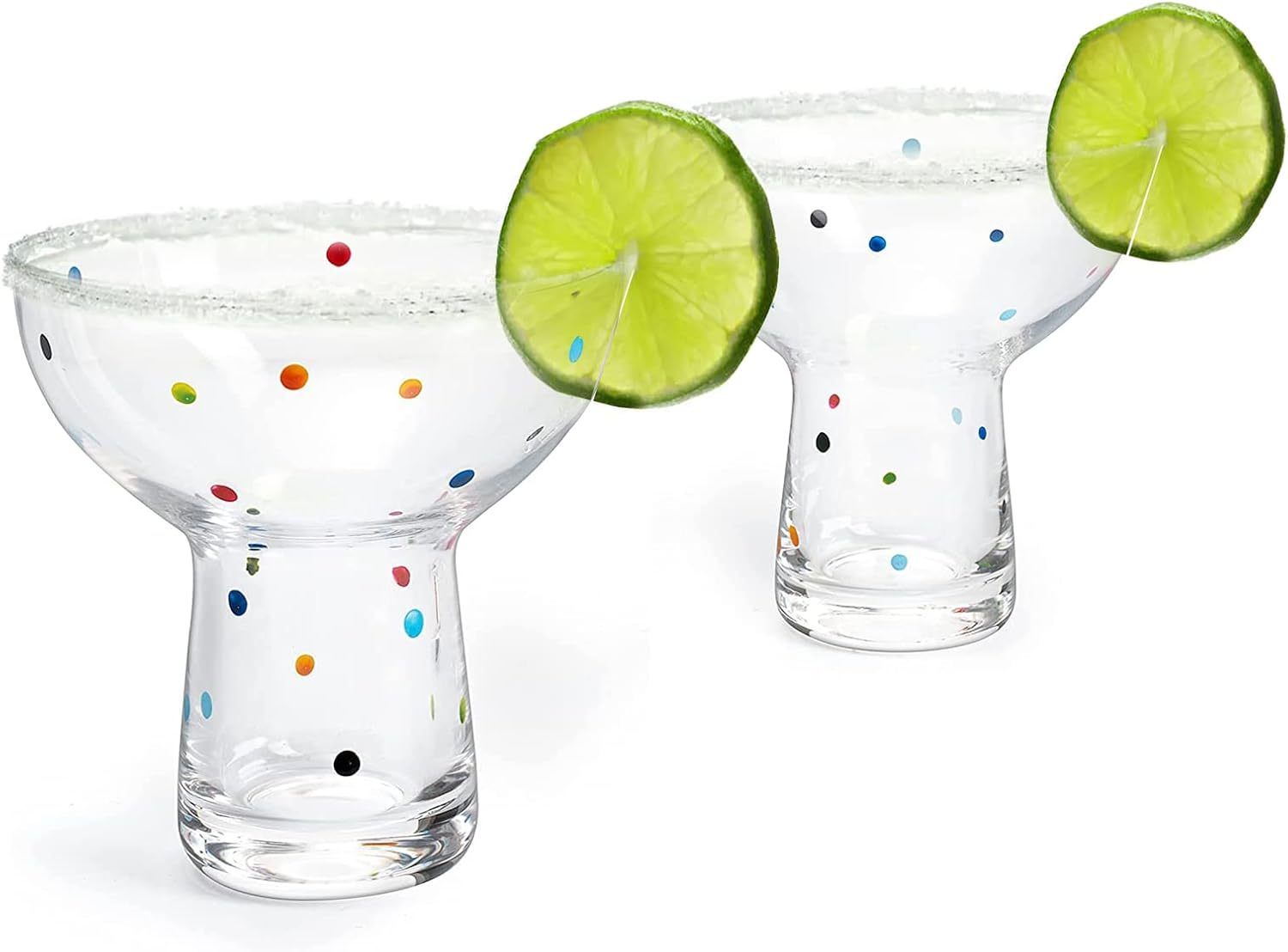 Hand Blown Margarita and Wine Glass – Confetti Margarita, Martini & Wine Glasses Cinco de Mayo