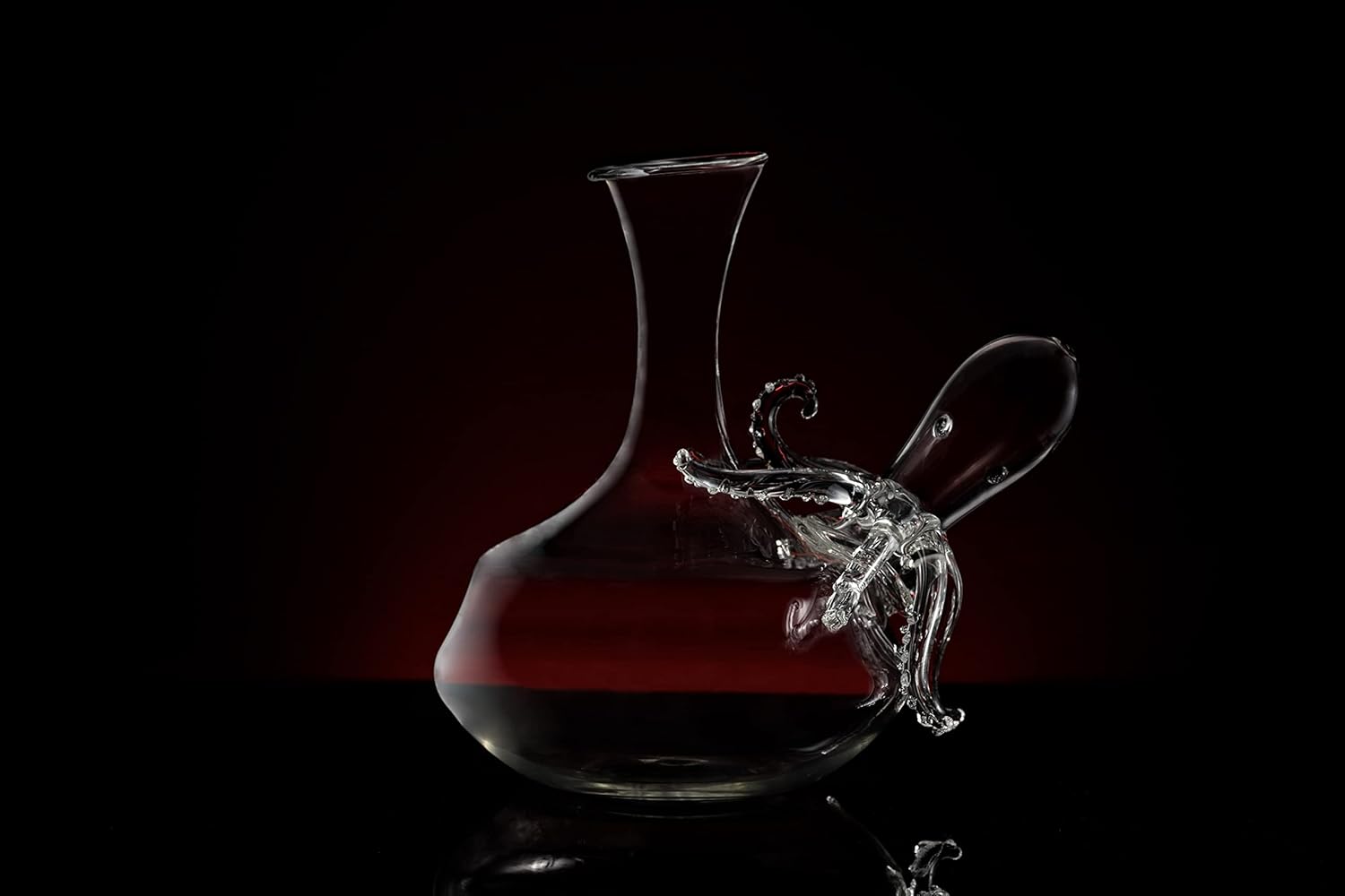 Octopus Tentacle Glass Decanter Handcrafted Decorative for Wine or Whiskey Antique Bronze Finish Statue