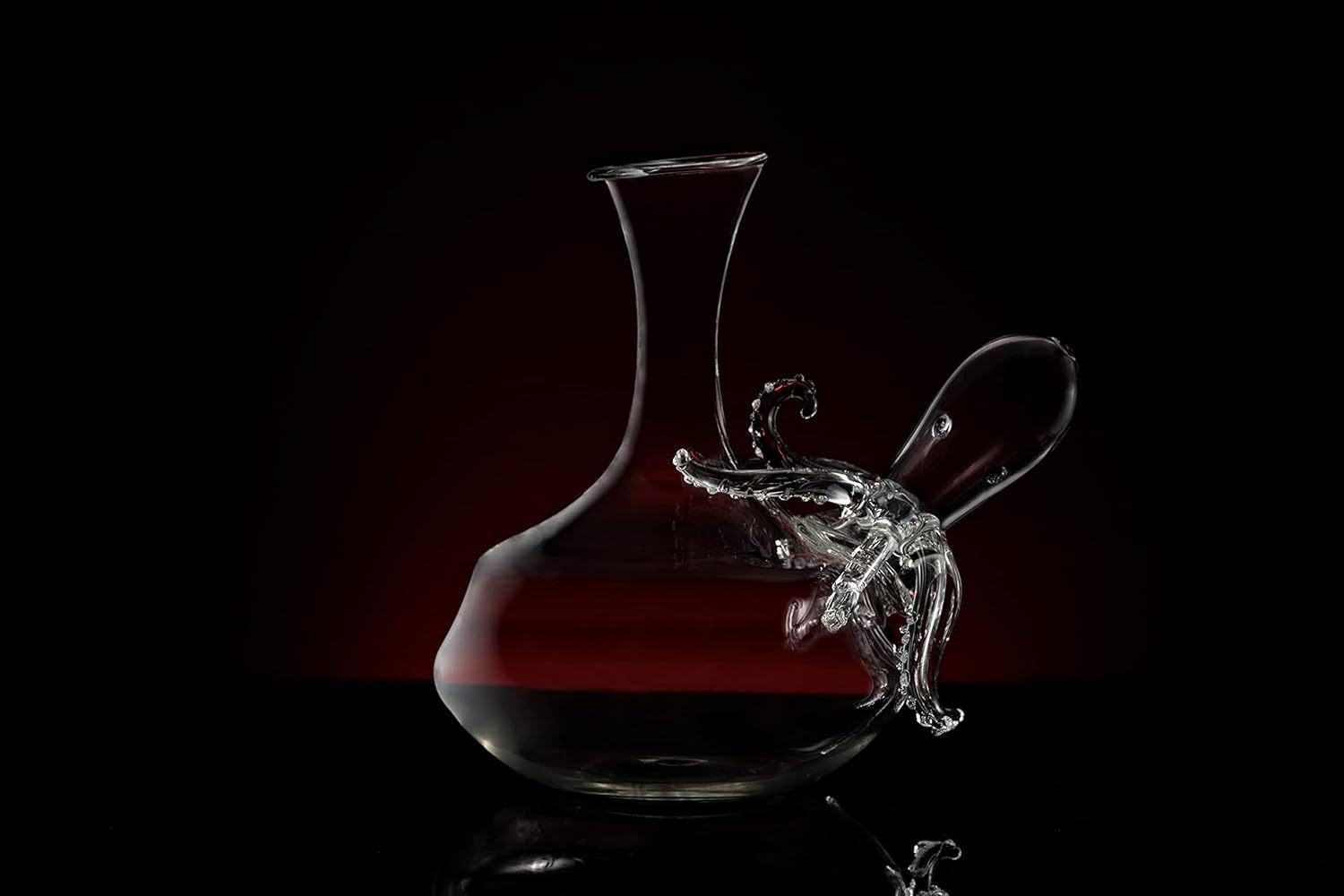 Octopus Tentacle Glass Decanter Handcrafted Decorative for Wine or Whiskey Antique Bronze Finish Statue