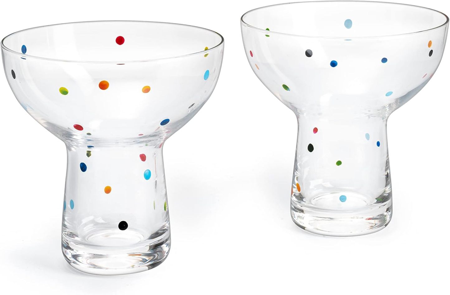 Hand Blown Margarita and Wine Glass – Confetti Margarita, Martini & Wine Glasses Cinco de Mayo