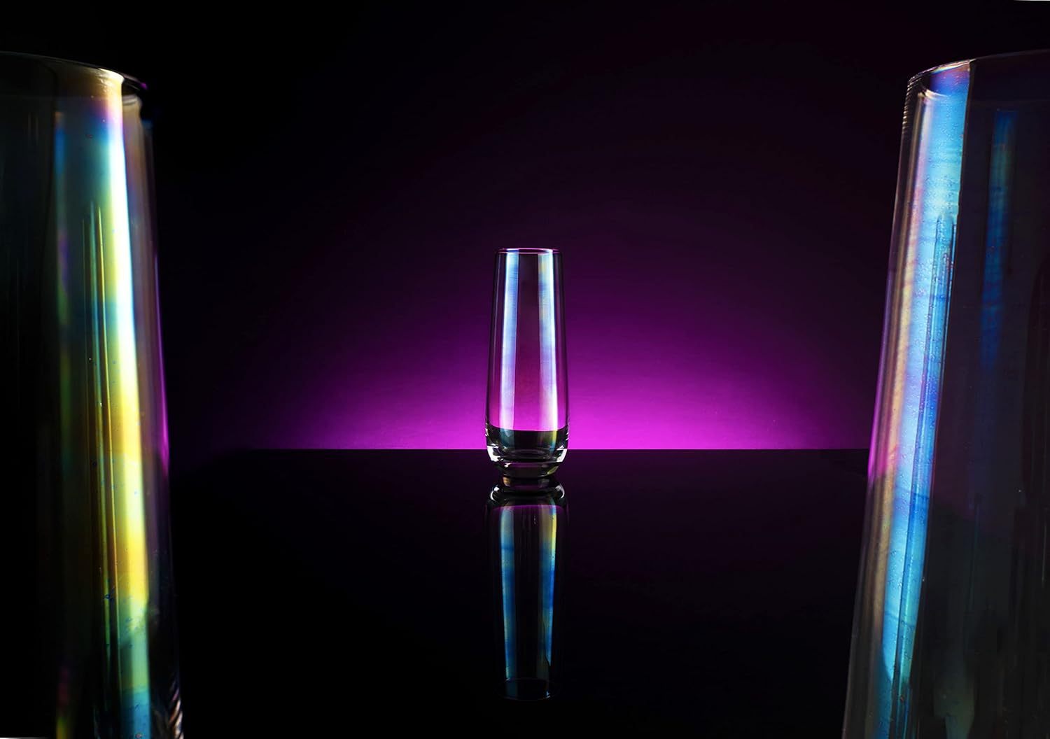 Iridescent Luster Pearl Radiance Set of 4 Champagne Glasses 10oz Each - Radiance White Pearl Whimsy and Nostalgia Large Wine Glass