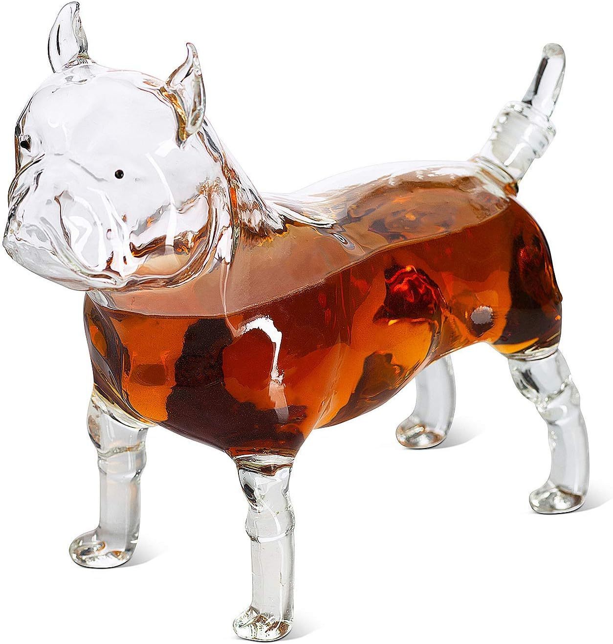 Pug Animal Whiskey and Wine Decanter - 500ml - Whiskey, Wine Scotch or Liquor Decanter