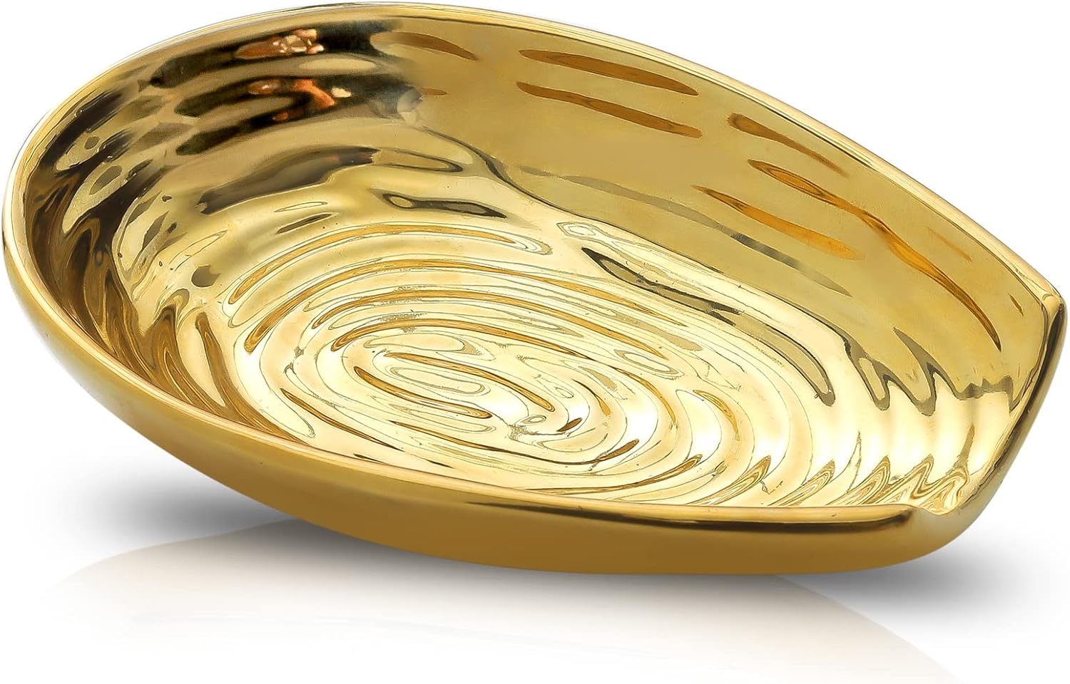 Spoon Rest for Stove Top, Ceramic Gold Spoon Holder for Stove Top and Kitchen Counter, Large Stable Heat-resistant Utensil Rest for Cooking, Spatula Ladles Tongs, Home Kitchen Decor, 1 PC