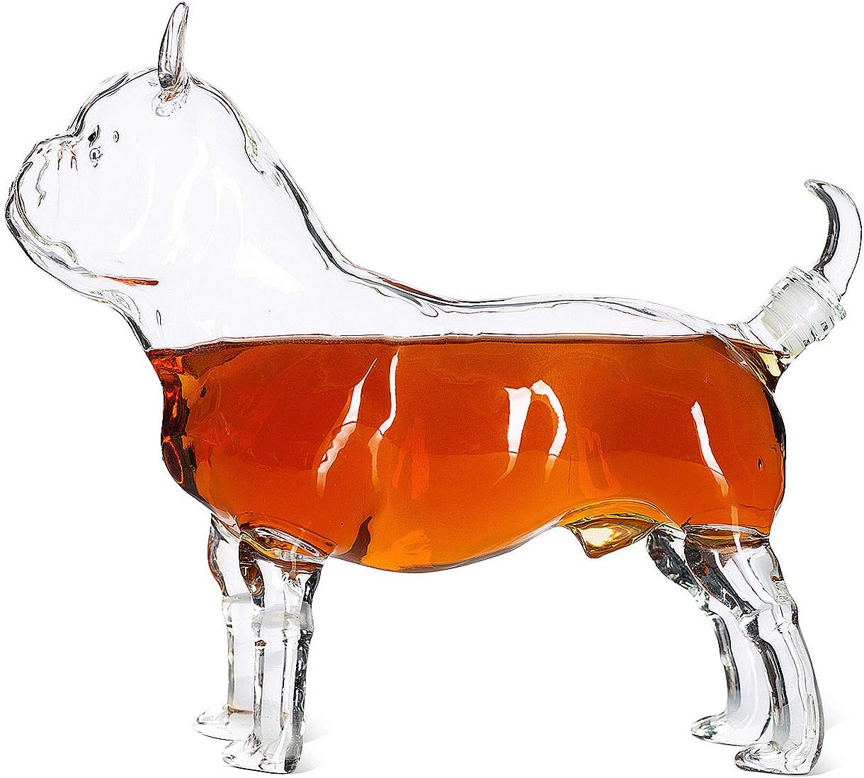 Pug Animal Whiskey and Wine Decanter - 500ml - Whiskey, Wine Scotch or Liquor Decanter