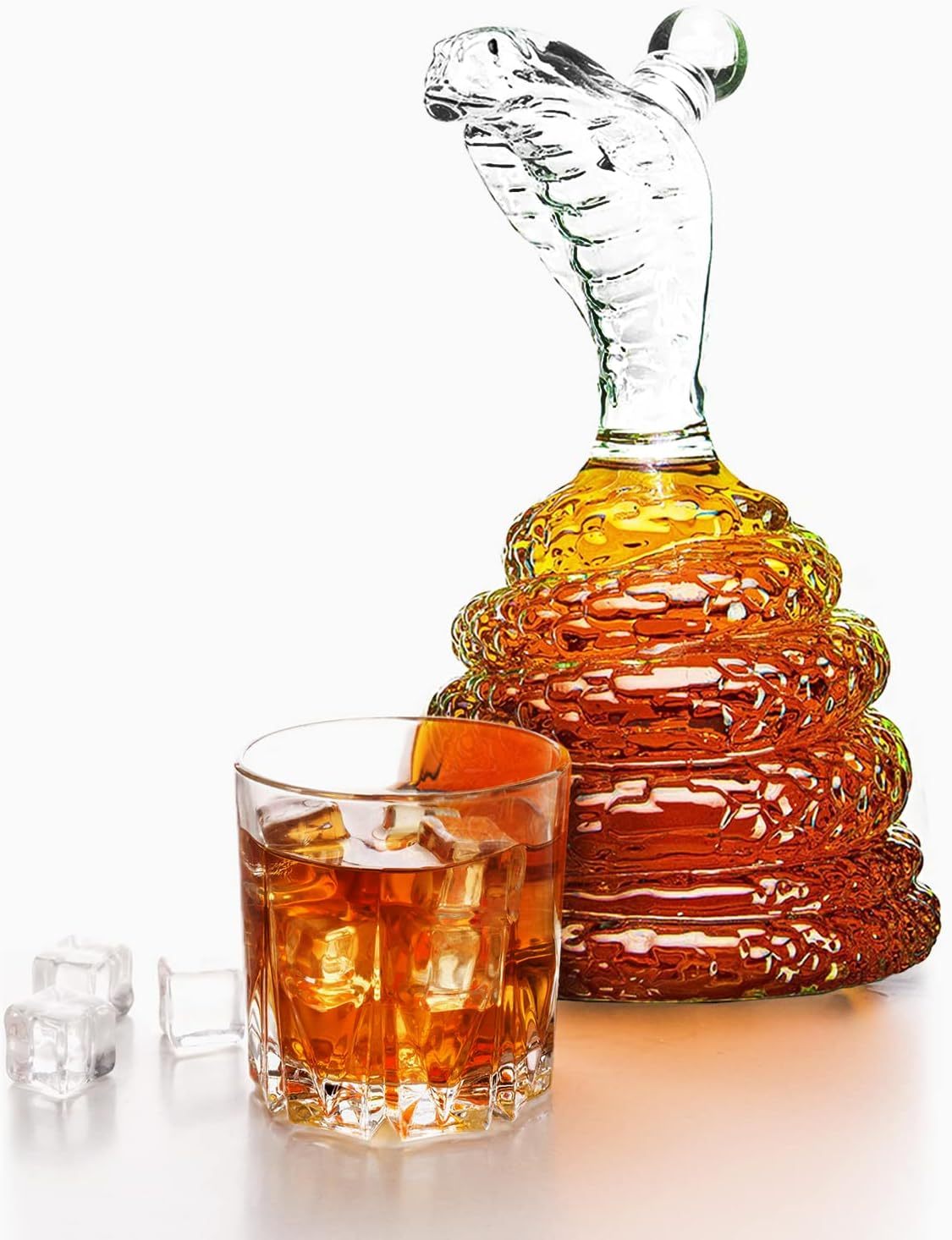 Snake Whiskey & Wine Decanter King Cobra Snakes Liquor Decanters - Snake Bottle 500ml