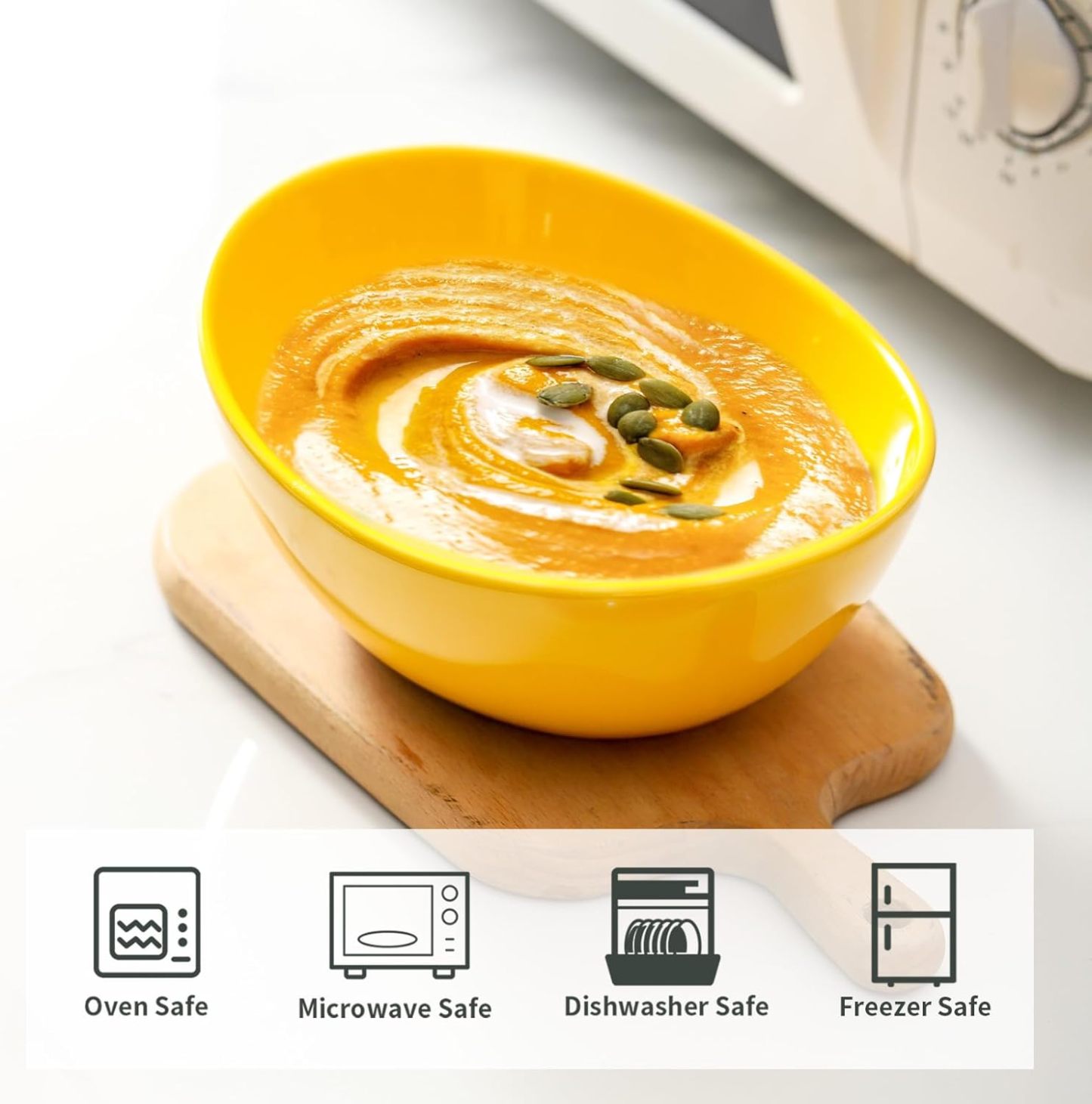 Porcelain Serving Bowls for Entertaining, Salad Bowls Large Serving for Parties, 36 Ounce Large Serving Dishes for Salad Pasta Popcorn, Set of 4