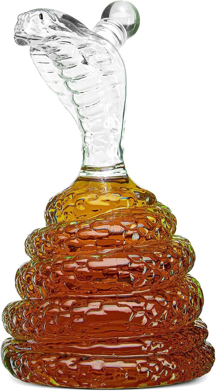 Snake Whiskey & Wine Decanter King Cobra Snakes Liquor Decanters - Snake Bottle 500ml