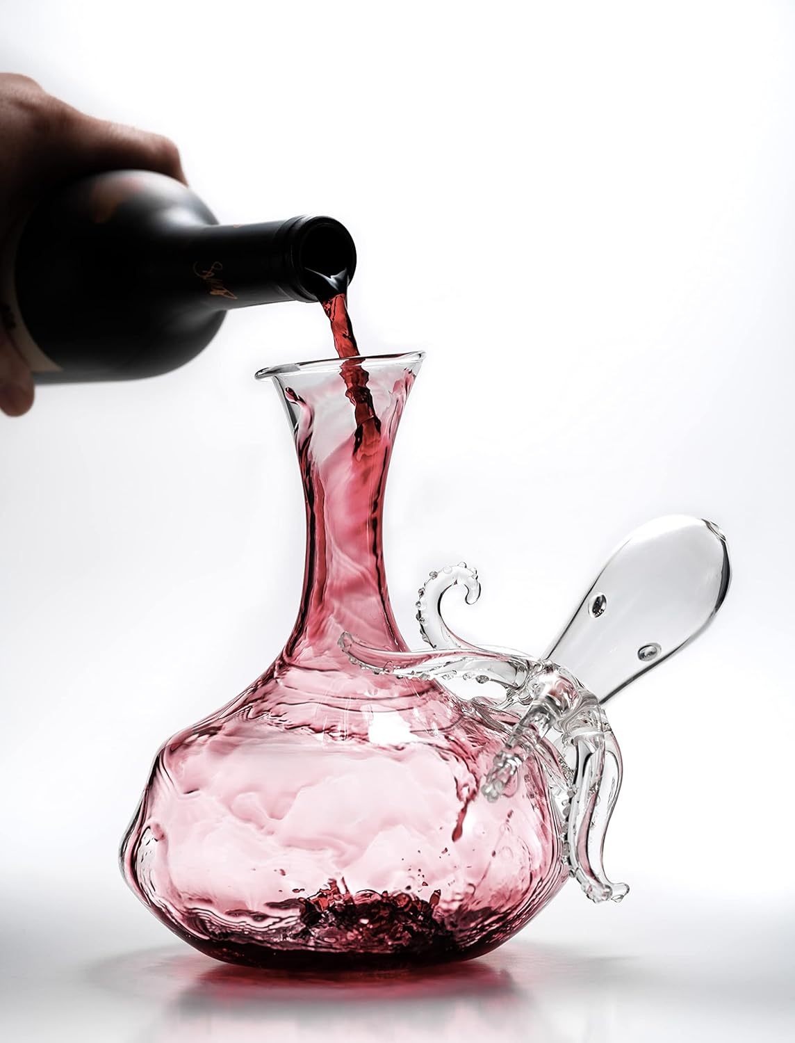 Octopus Tentacle Glass Decanter Handcrafted Decorative for Wine or Whiskey Antique Bronze Finish Statue