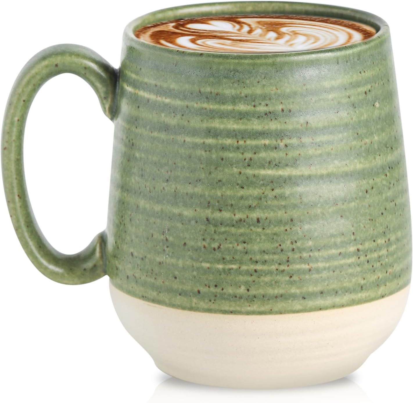 Coffee Cup, Ceramic Soup Cup With Handle, 20oz Large Coffee Cup for Home and Office, Prefect for Tea, Coffee, Latte, Dishwasher Microwave Safe, 1 PCS(Green)