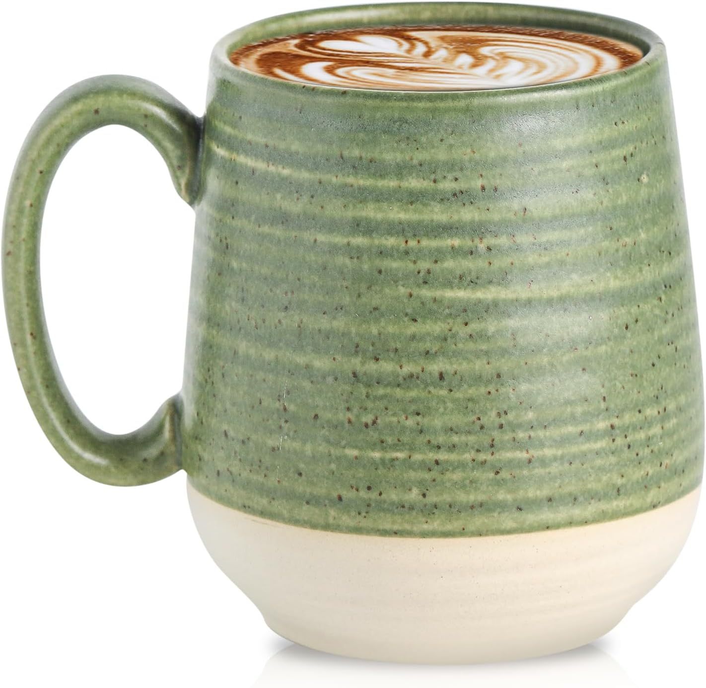 Coffee Cup, Ceramic Soup Cup With Handle, 20oz Large Coffee Cup for Home and Office, Prefect for Tea, Coffee, Latte, Dishwasher Microwave Safe, 1 PCS(Green)