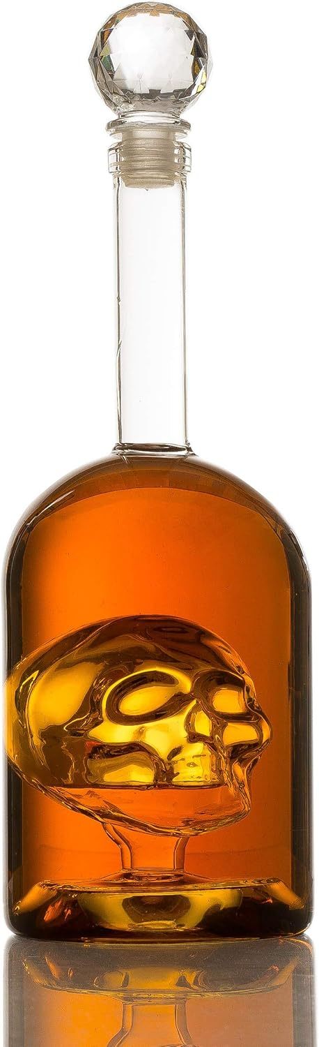 Skull Decanter in Bottler Skull Head 750ml, Skull Bottle Skull Face Enlarges with Whiskey, Tequila, Bourbon Scotch or Rum