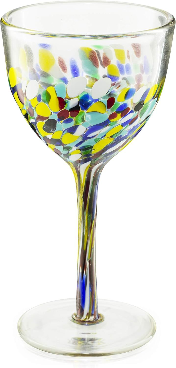 Recycled Glass Wine Glasses - Mexican Wine Glasses Set of 6