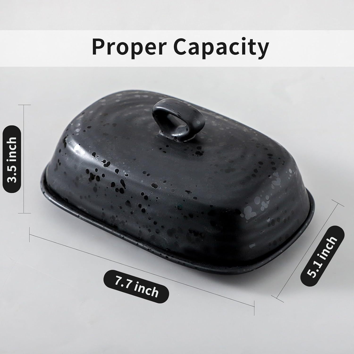 Porcelain Butter Dish, Large Butter Dish with Lid, Butter Holder with Cover, Butter Containe for West East Coast Butter