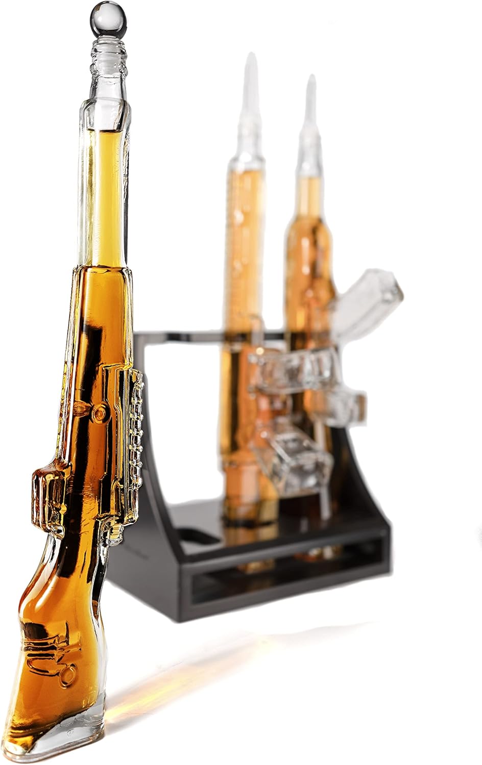 3 Gun Whiskey Decanters Set & Rifle Gun Decanter 1000ml
