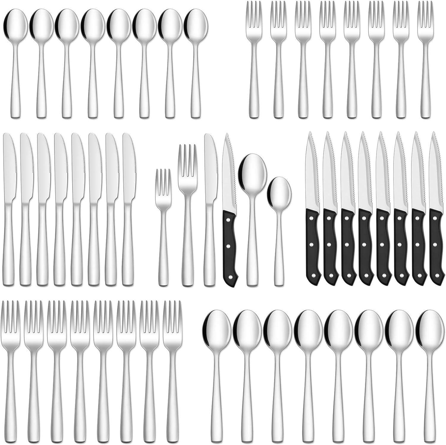 72-Piece Silverware Set for 12, Stainless Steel Flatware Cutlery Set For Home Kitchen Restaurant Hotel, Mirror Polished, Dishwasher Safe