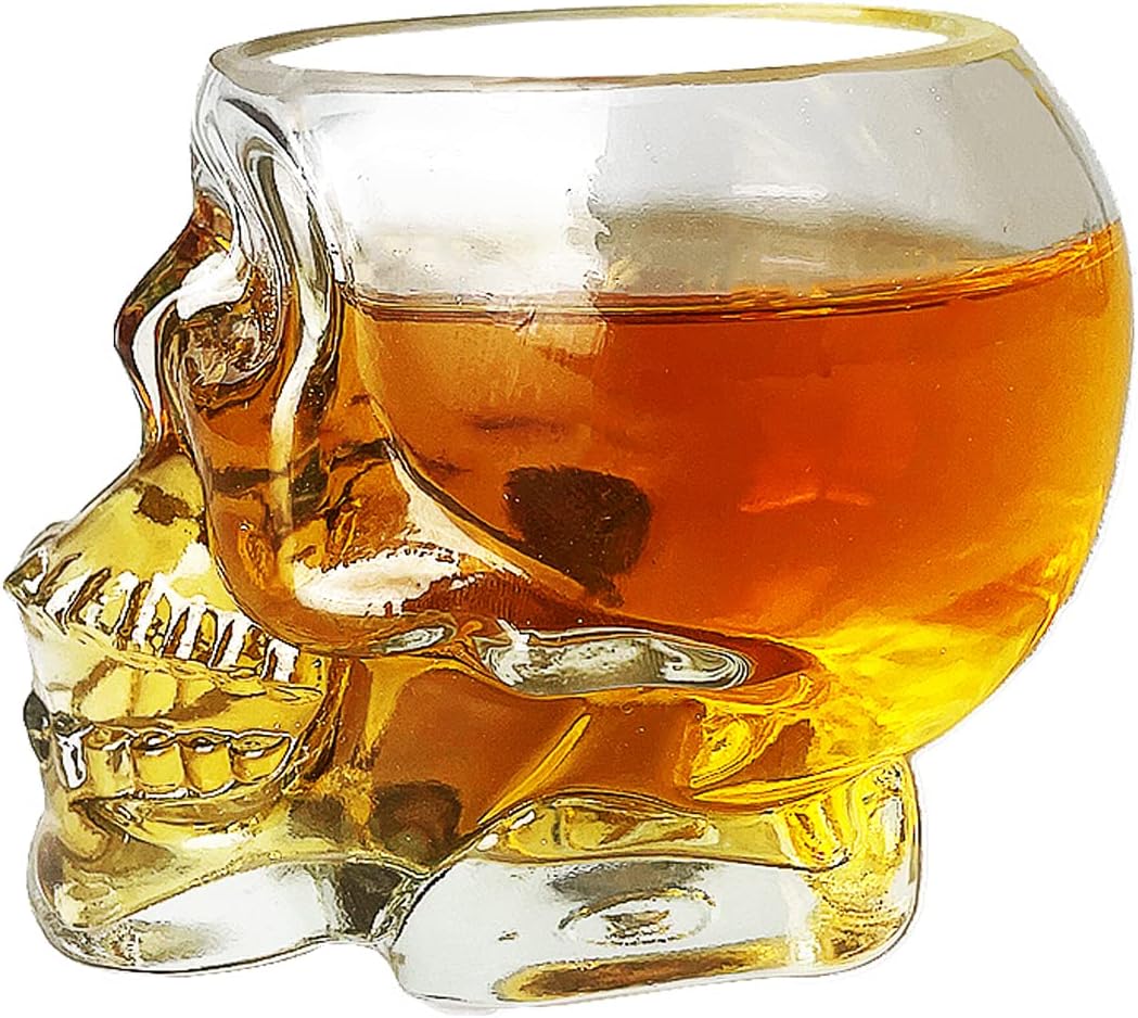 Skull Shot Glasses 3oz Skull Glasses 3" H - Set of 6 - Goth Gifts, Skull Gifts, Skull Decor, Skeleton Decor