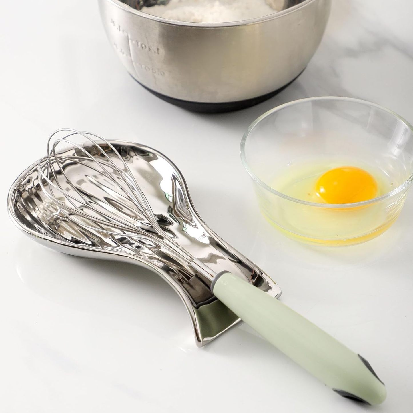 Porcelain Spoon Rest for Stove Top, 7 Inch Large Spoon Holder for Kichen Counter, Modern Coffee Spoon Rest, Spatula Holder, Heat Resistant, Birthdays Housewarming Gifts, Sliver