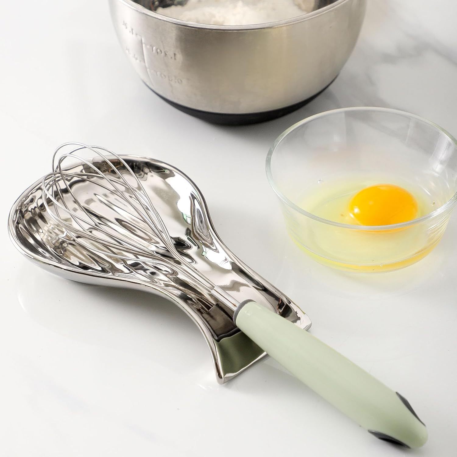 Porcelain Spoon Rest for Stove Top, 7 Inch Large Spoon Holder for Kichen Counter, Modern Coffee Spoon Rest, Spatula Holder, Heat Resistant, Birthdays Housewarming Gifts, Sliver