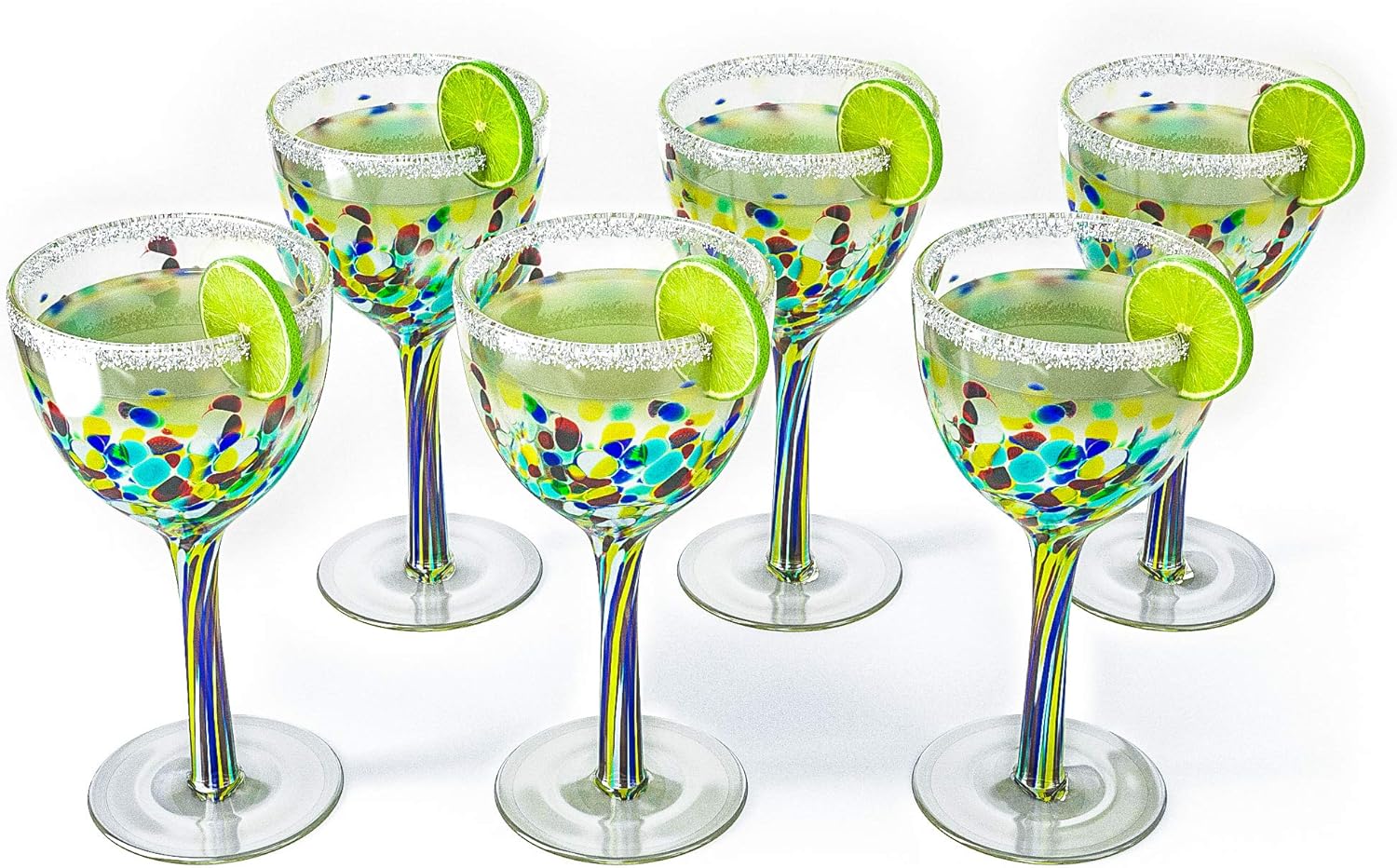 Recycled Glass Wine Glasses - Mexican Wine Glasses Set of 6