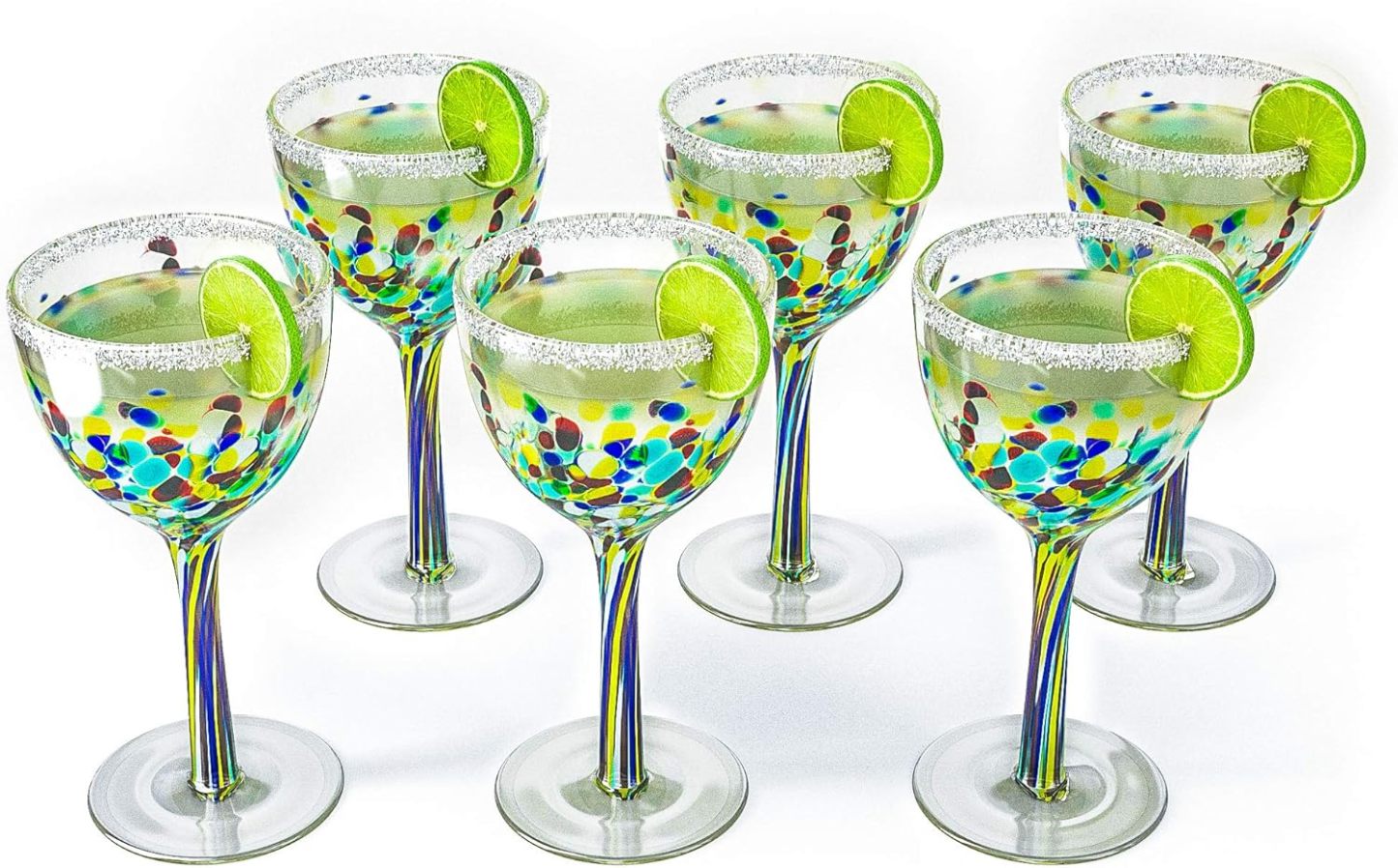 Recycled Glass Wine Glasses - Mexican Wine Glasses Set of 6