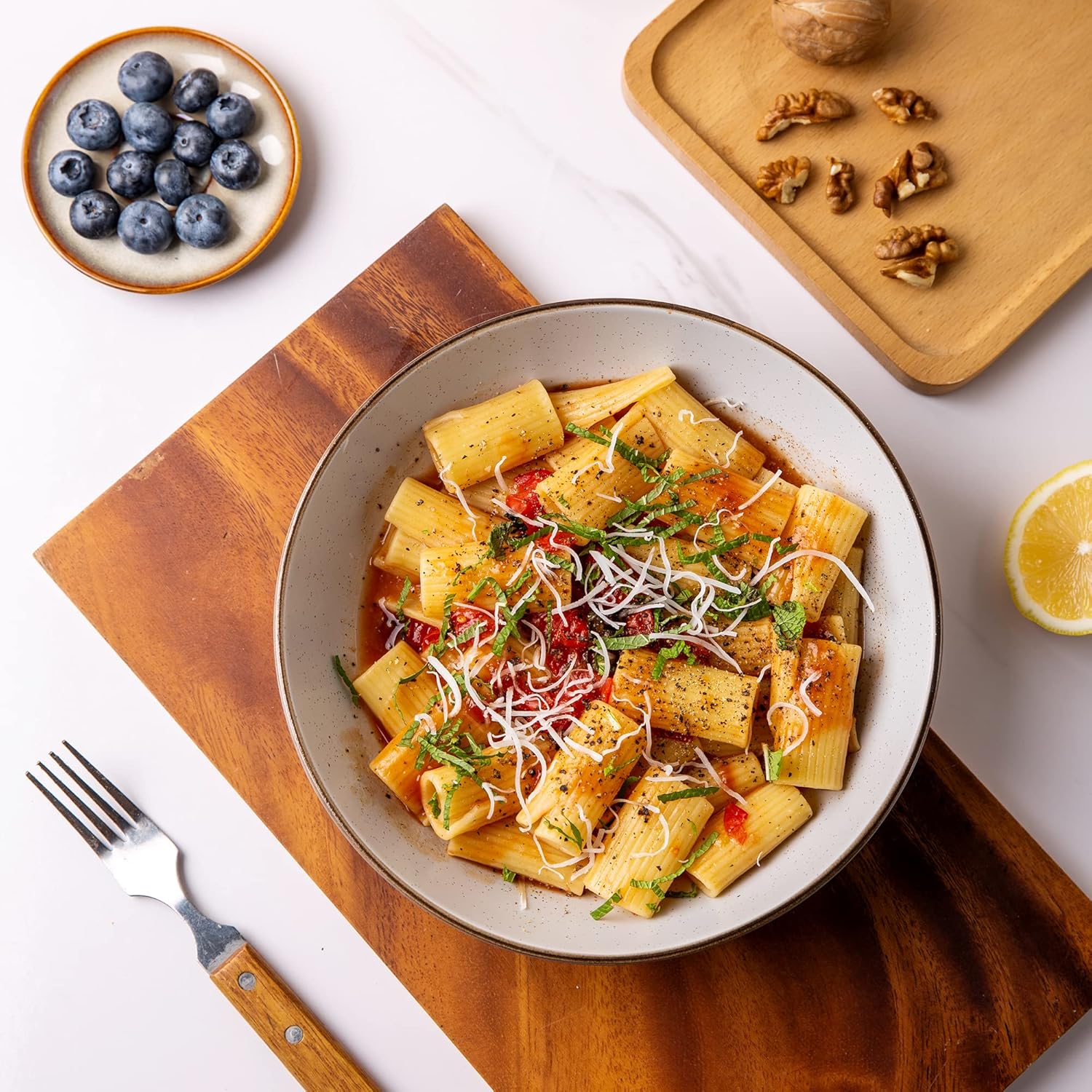 8.5'' Stoneware Pasta Bowls, 32oz Large Speckled Bowls Set of 4 for Kitchen, Wide Bowls for Pasta,Salad,Oatmeal, Microwave&Dishwasher Safe, Matte Yellow