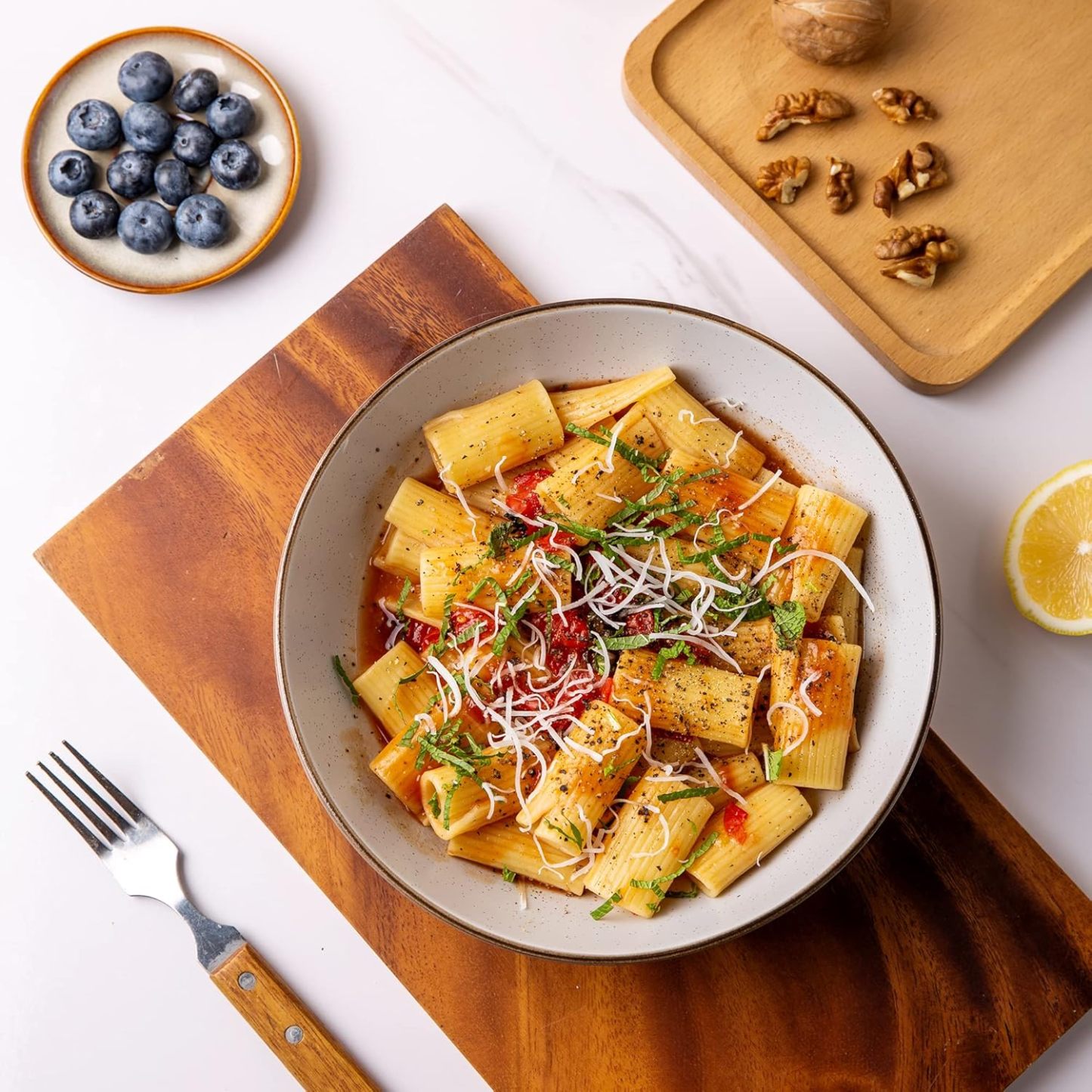 8.5'' Stoneware Pasta Bowls, 32oz Large Speckled Bowls Set of 4 for Kitchen, Wide Bowls for Pasta,Salad,Oatmeal, Microwave&Dishwasher Safe, Matte Yellow