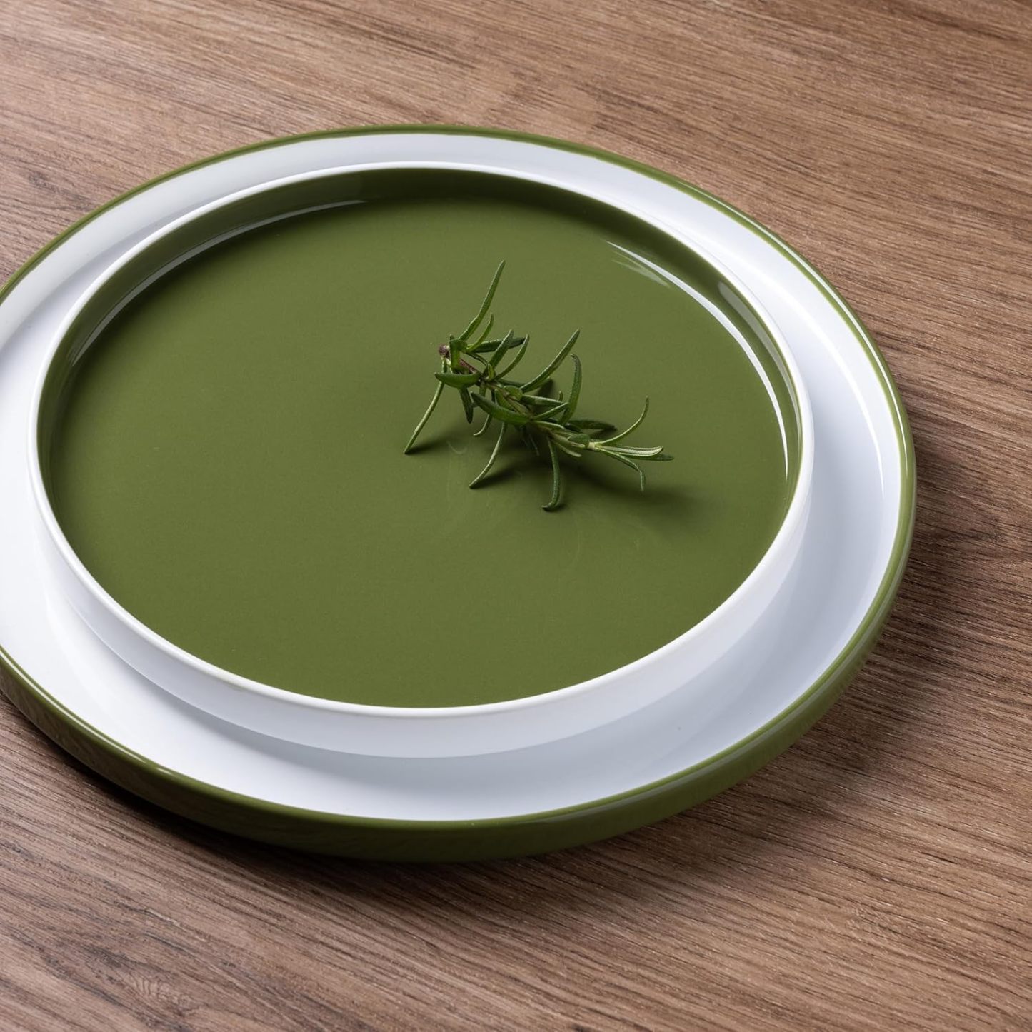 Ceramic Dinnerware Sets for 4, Modern Stoneware Plates and Bowls Sets,Chip and Crack Resistant | Dishwasher & Microwave Safe Ceramic Dishes Set,Service for 4 (12pc)-White&Green