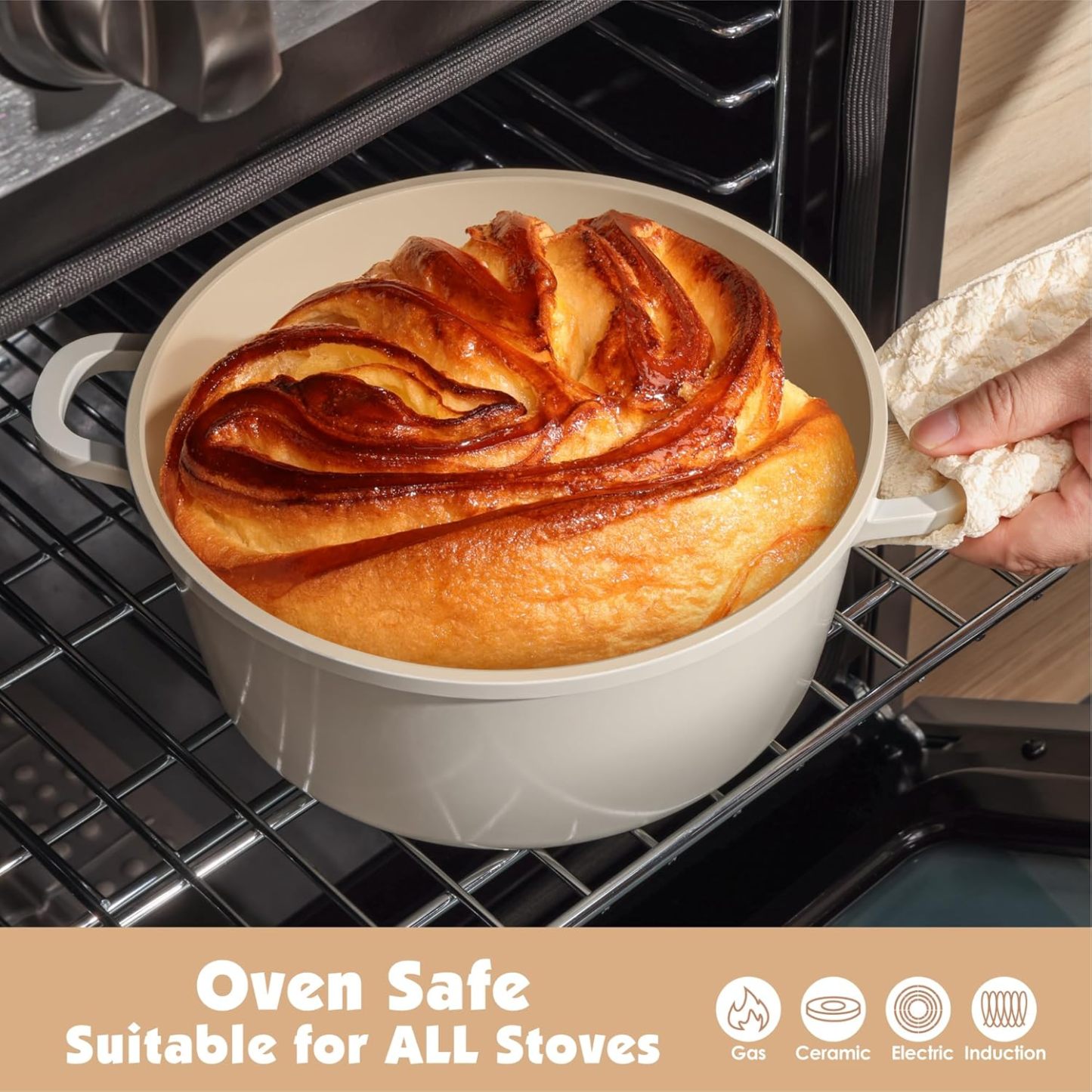 Ceramic Nonstick Pots and Pans Set 14pcs, Healthy Cookware Set, Non-toxic Induction Kitchen Cooking Set, Dishwasher & Oven Safe, PFAS/PTFE/PFOA Free