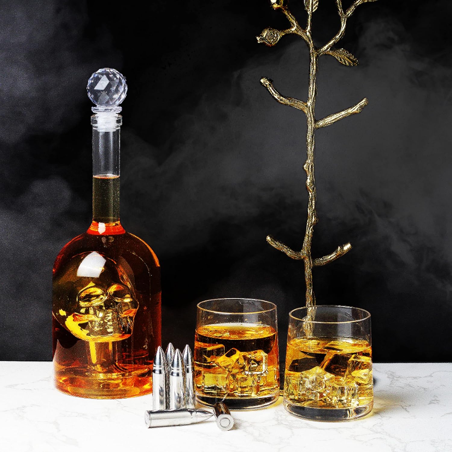 Skull Decanter in Bottler Skull Head 750ml, Skull Bottle Skull Face Enlarges with Whiskey, Tequila, Bourbon Scotch or Rum