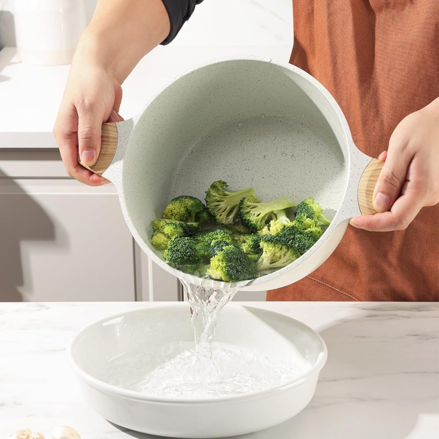 Ceramic Nonstick Dutch Oven 4.5QT, Nonstick Induction Stock Pot Stew Pot with Lid