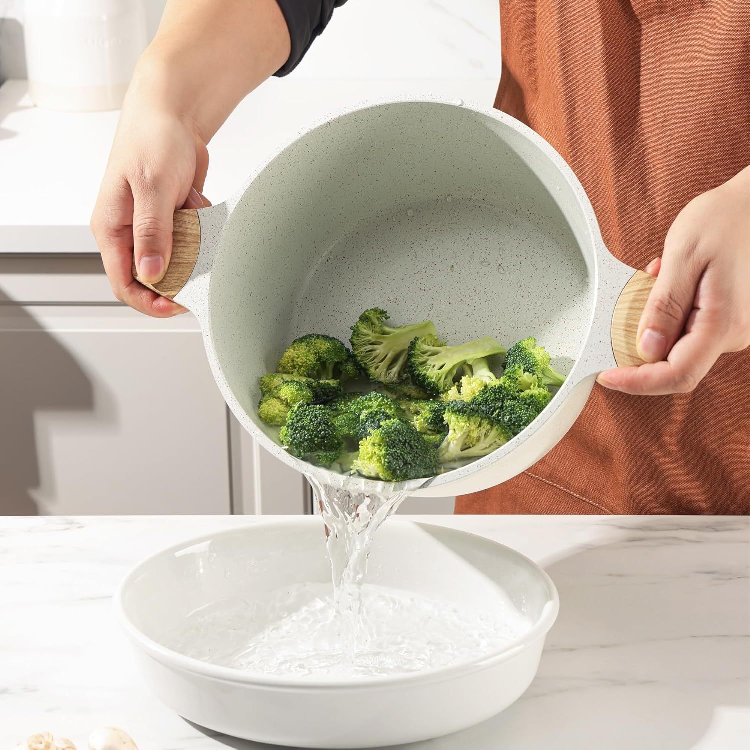 Ceramic Nonstick Dutch Oven 4.5QT, Nonstick Induction Stock Pot Stew Pot with Lid