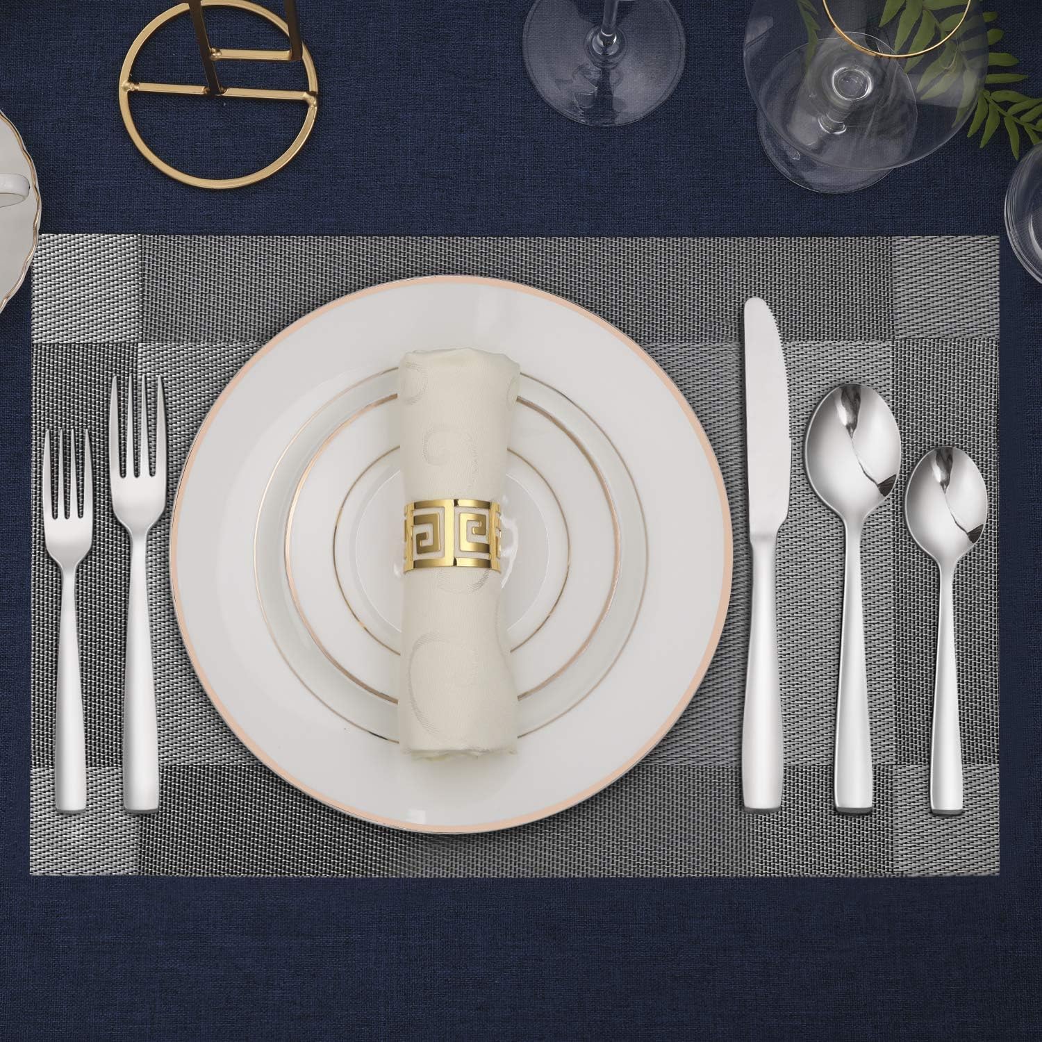 48-Piece Silverware Set with Steak Knives for 8, 18/8 Stainless Steel Flatware Cutlery Set For Home Kitchen Restaurant Hotel, Kitchen Utensils Set, Mirror Polished, Dishwasher Safe