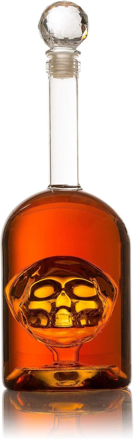 Skull Decanter in Bottler Skull Head 750ml, Skull Bottle Skull Face Enlarges with Whiskey, Tequila, Bourbon Scotch or Rum
