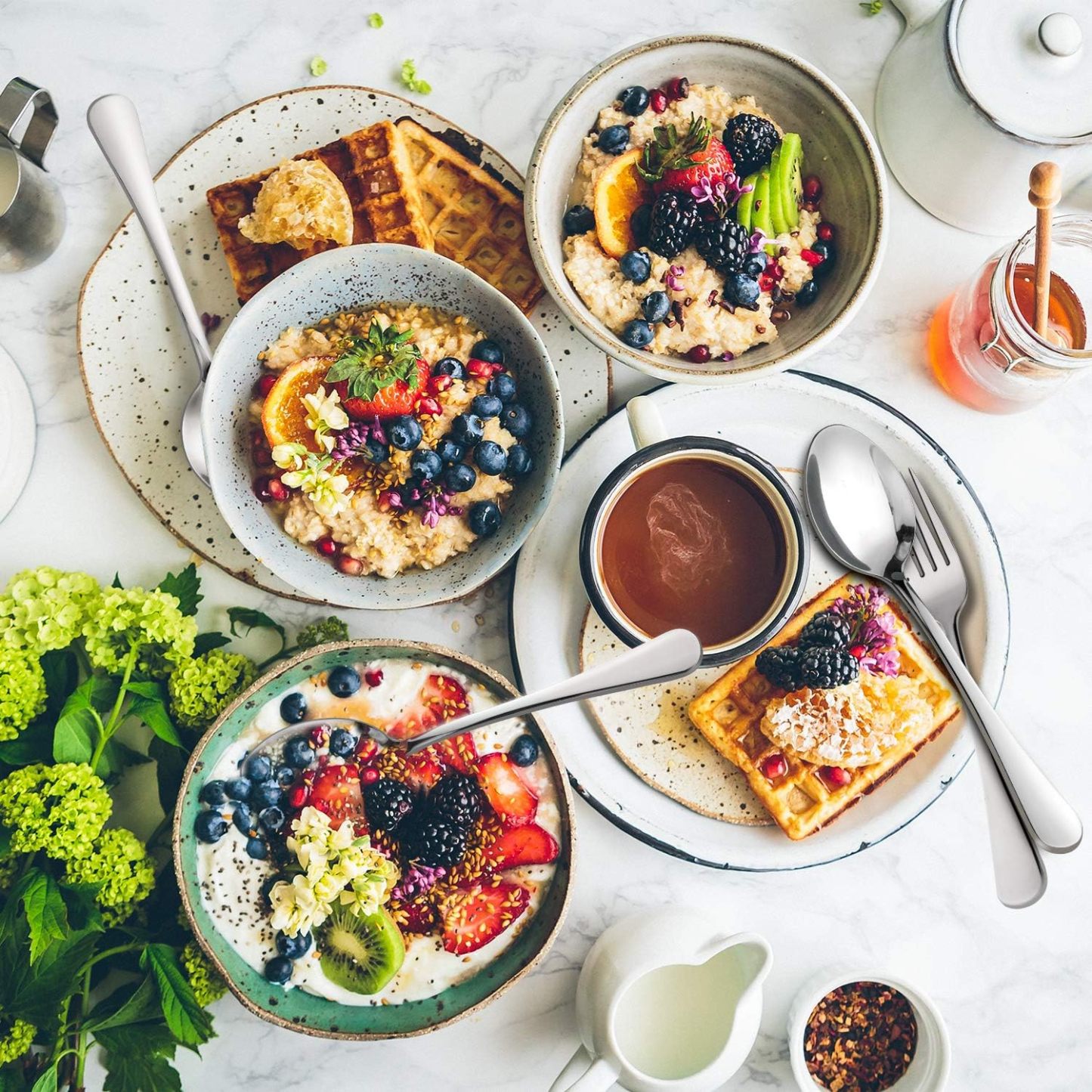 Dinner Spoons Set, Food Grade Stainless Steel Spoons Silverware for Home, Kitchen or Restaurant - Mirror Polished, Dishwasher Safe, Set of 12, 7.3 Inch