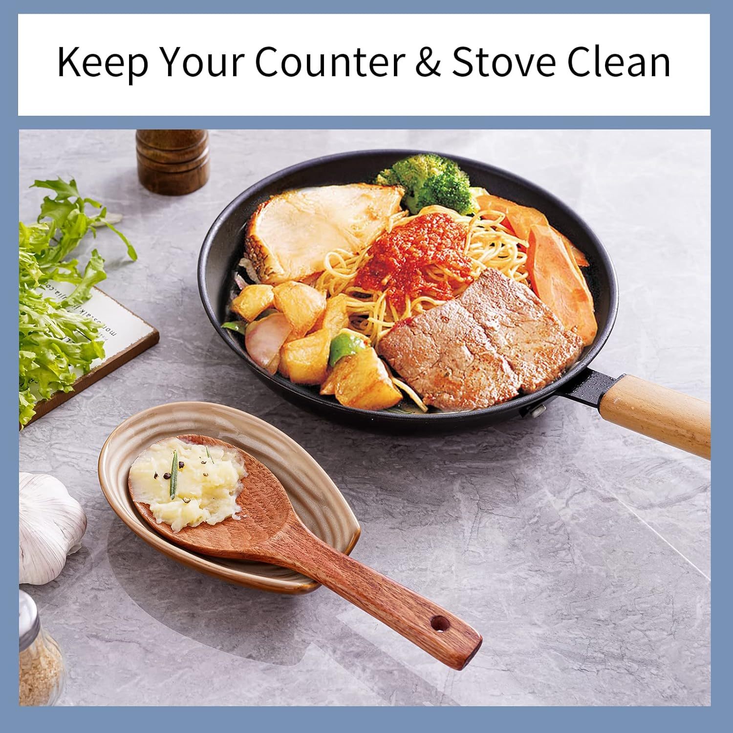 Spoon Rest for Stove Top and Kitchen Countertop, Large Heat-resistant Spoon Holder for Spatula Ladles Tongs, Farmhouse Cooking Spoon Holder for Home Kitchen Decor, Brown, 1 PC, 4 Inch