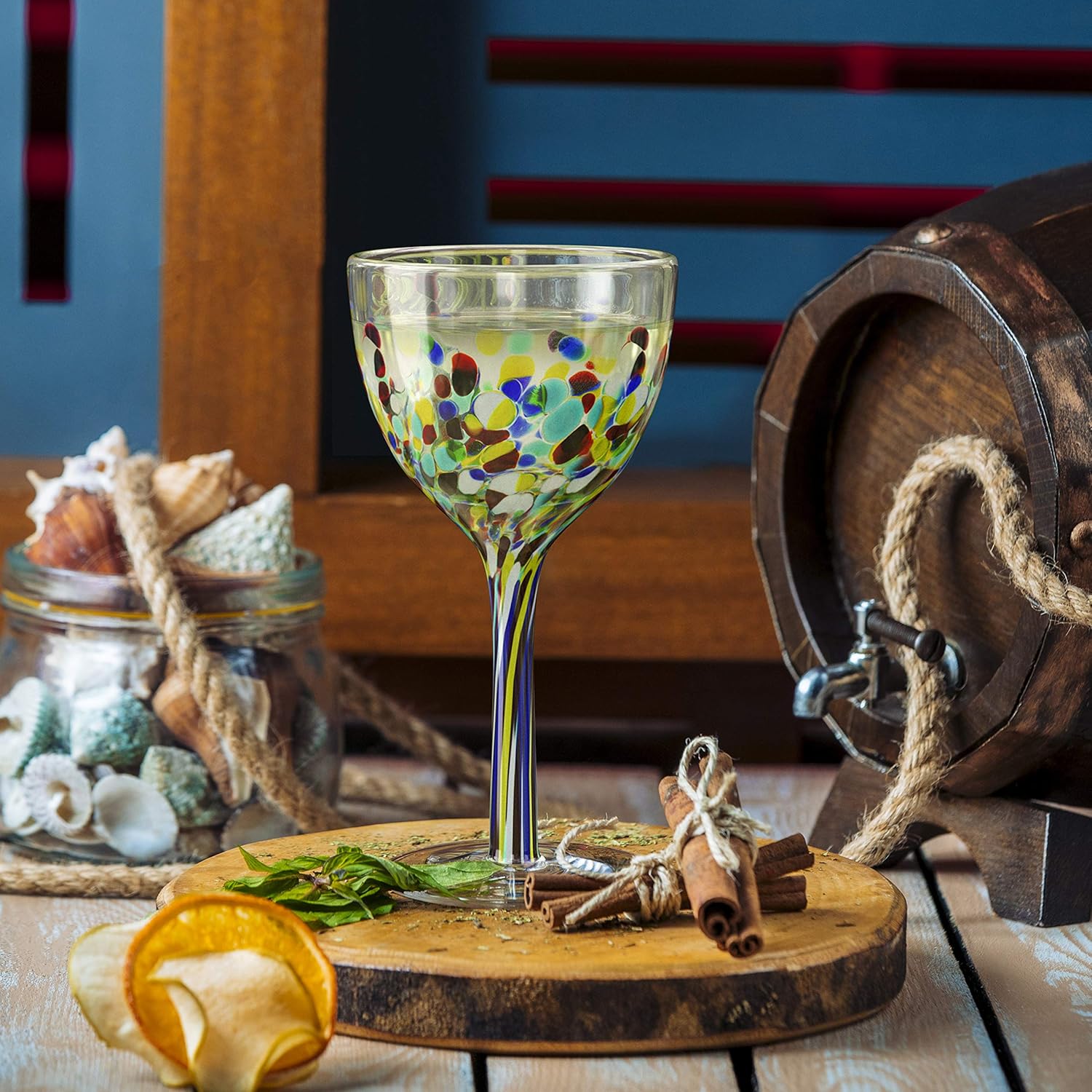 Recycled Glass Wine Glasses - Mexican Wine Glasses Set of 6