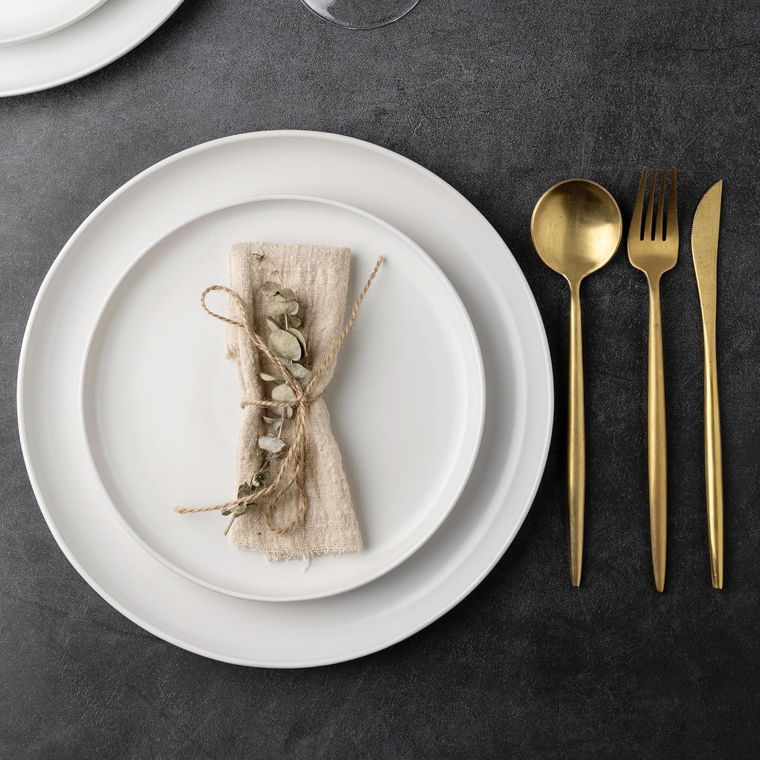 Ceramic Dinnerware Sets, Wavy Rim Stoneware Plates and Bowls Sets, Highly Chip and Crack Resistant | Dishwasher & Microwave & Oven Safe Dishes set, Service for 8 (24pc)