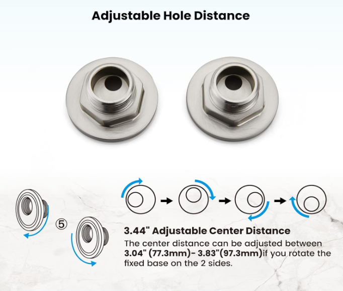 Vintage Clawfoot Tub Faucet,3-3/8 inch Center, Brushed Nickel Wall Mount