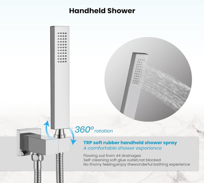 Wall Mount Chrome Polished Bathtub Faucet with Hand Held Sprayer and Swivel Tub Filler