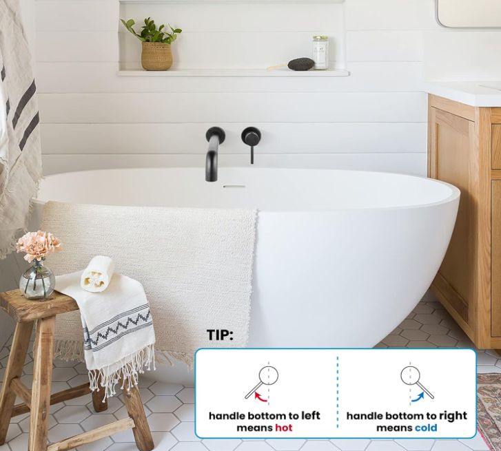 Matte Black Contemporary Bathroom Tub Filler Faucet Single Handle Wall Mounted Tub Faucet