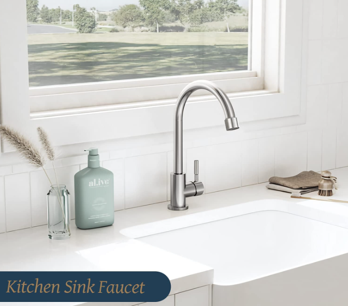 Stainless Steel Cold Water Kitchen Sink Faucet Brushed Nickel