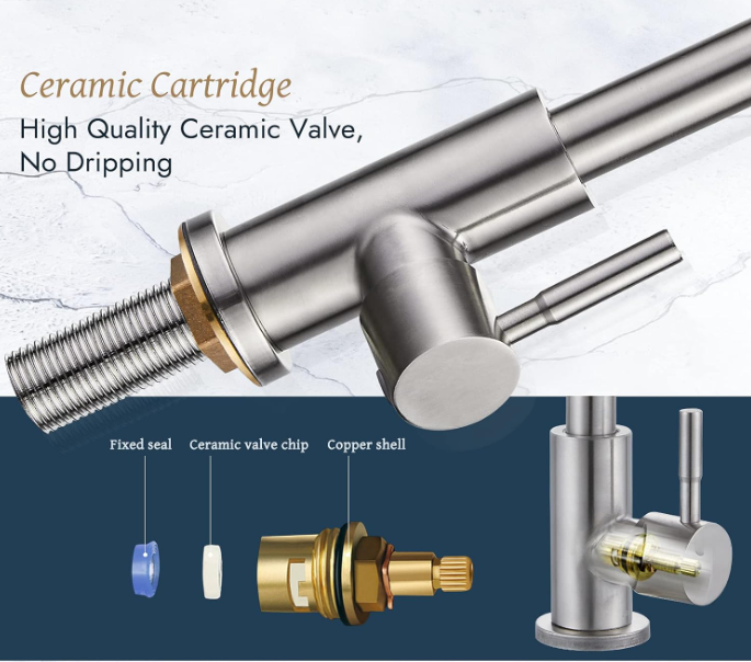 Stainless Steel Cold Water Kitchen Sink Faucet Brushed Nickel