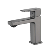 Gun Gray Single Hole Bathroom Faucet, Laundry Vanity Sink Faucet with Two 9/16" Hoses
