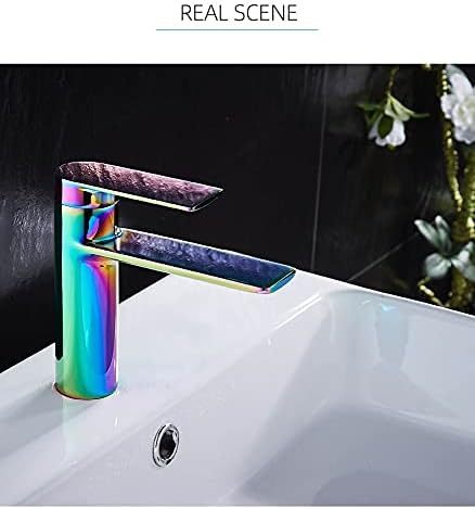 Colorful Brass Basin Faucet/Waterfall Blue Green Violet Desk Mount