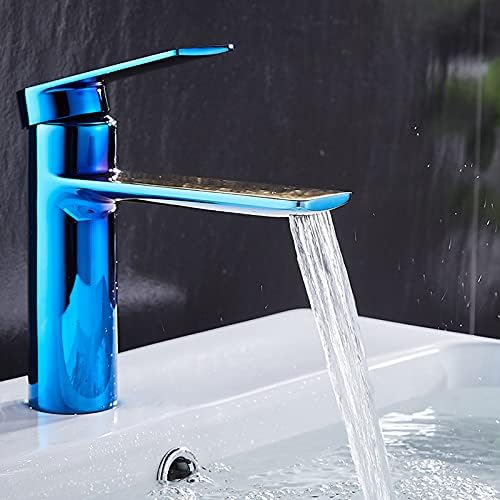 Colorful Brass Basin Faucet/Waterfall Blue Green Violet Desk Mount