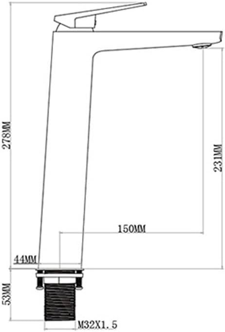 Above Counter Basin Brass Faucet, Light Luxury Single Handle Bathroom Sink Faucet