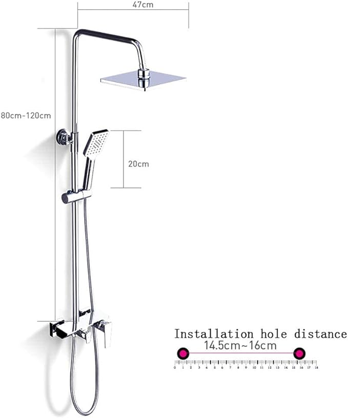 Bath Shower Mixer Set Shower System 10 Inch Square Rainfall Shower Head