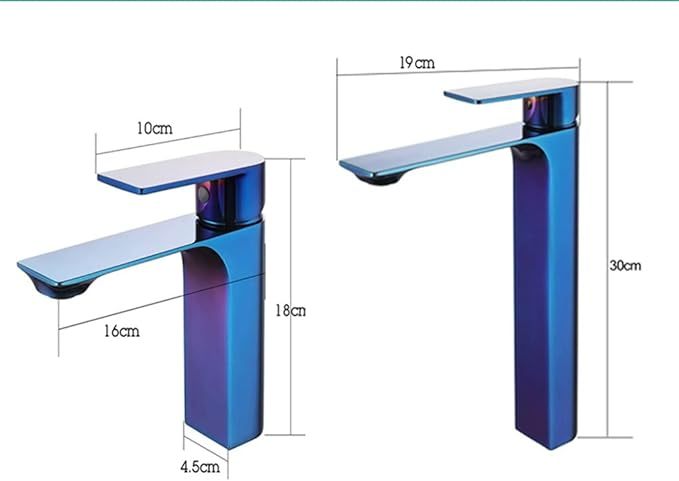 Basin Faucet Bathroom Cool Blue Sink Faucet Special Single Handle Hole Brass Chrome Taps
