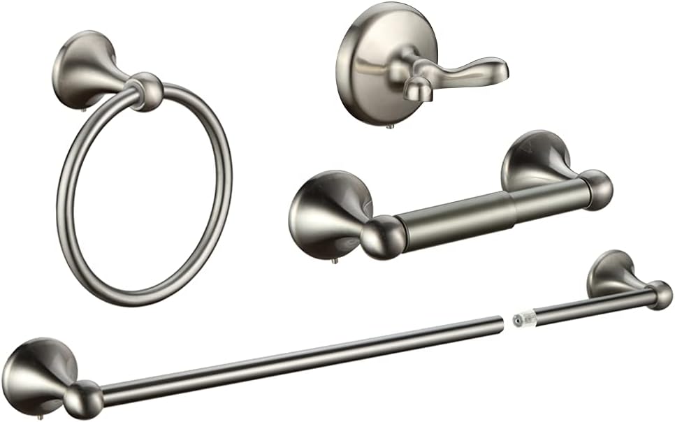 Wall Mounted Bathroom Hardware Accessories Set, Brushed Nickel